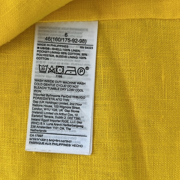 Banana Republic Linen Yellow Double-Breasted Women's Blazer - Picture 6 of 9